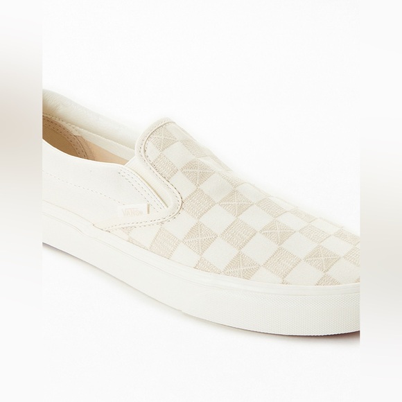 VANS Classic Checkered Marshmallow Slip-On Stitch Sneakers Sz W11 M9.5 BNWOB - Picture 1 of 7